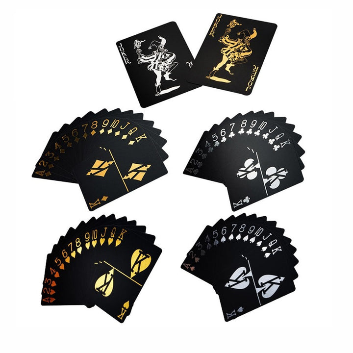 Gioco di Carte Impermeabile Oro/Argento e Nero