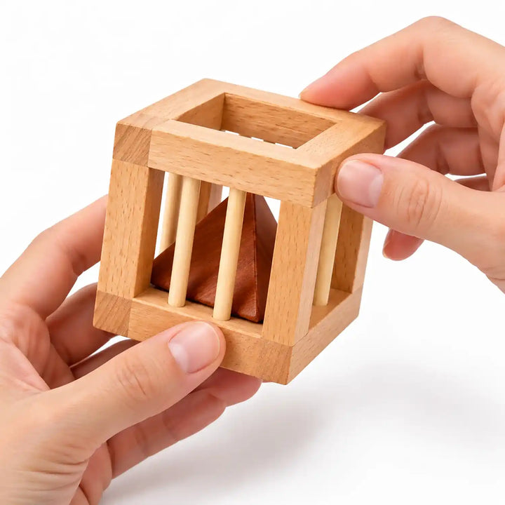 Houten Puzzel Driehoek in Kooi