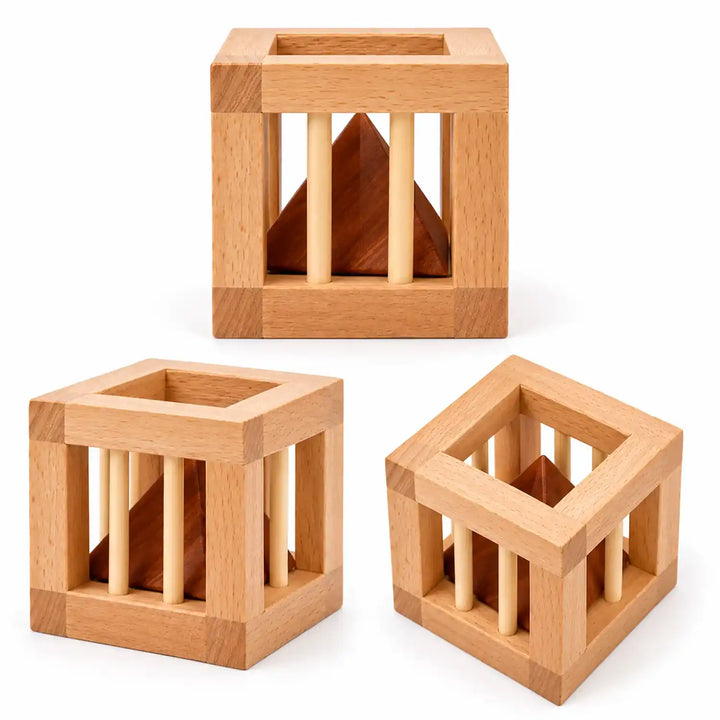 Houten Puzzel Driehoek in Kooi