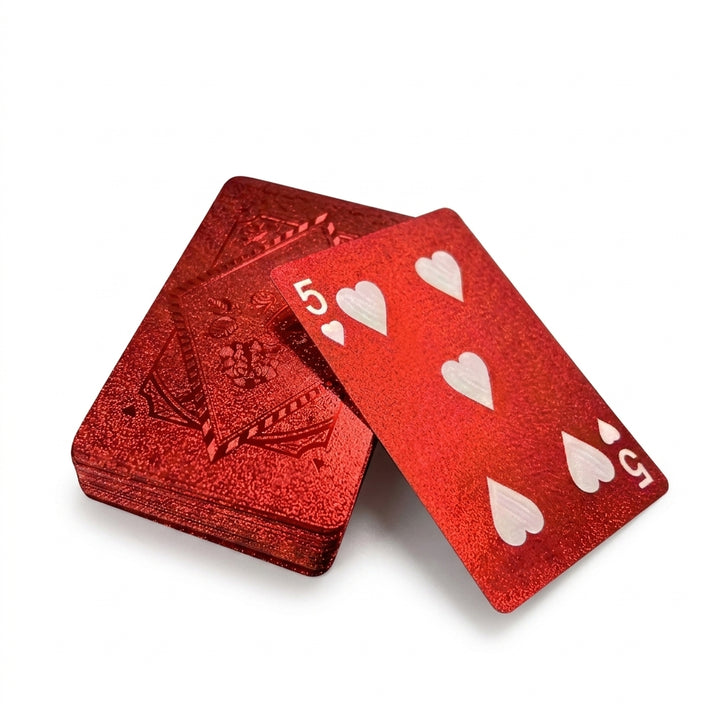 Mazzo di carte da gioco impermeabile – Design rosso effetto rosa
