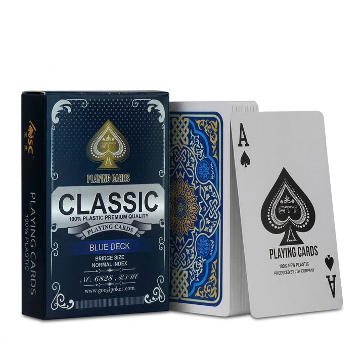 Mazzo di carte da gioco classico impermeabile - Blu