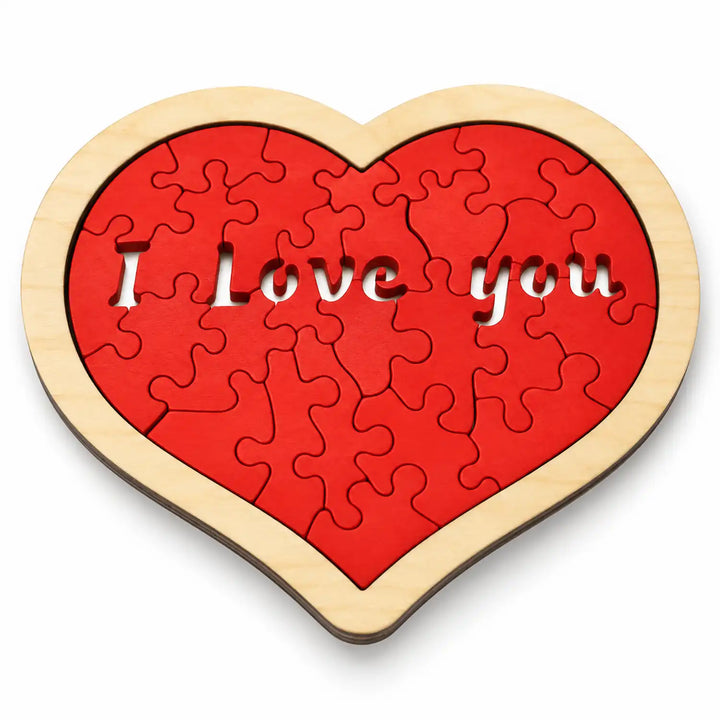 Knobelspiele aus Holz Puzzle Herz Liebe im Tangram-Stil