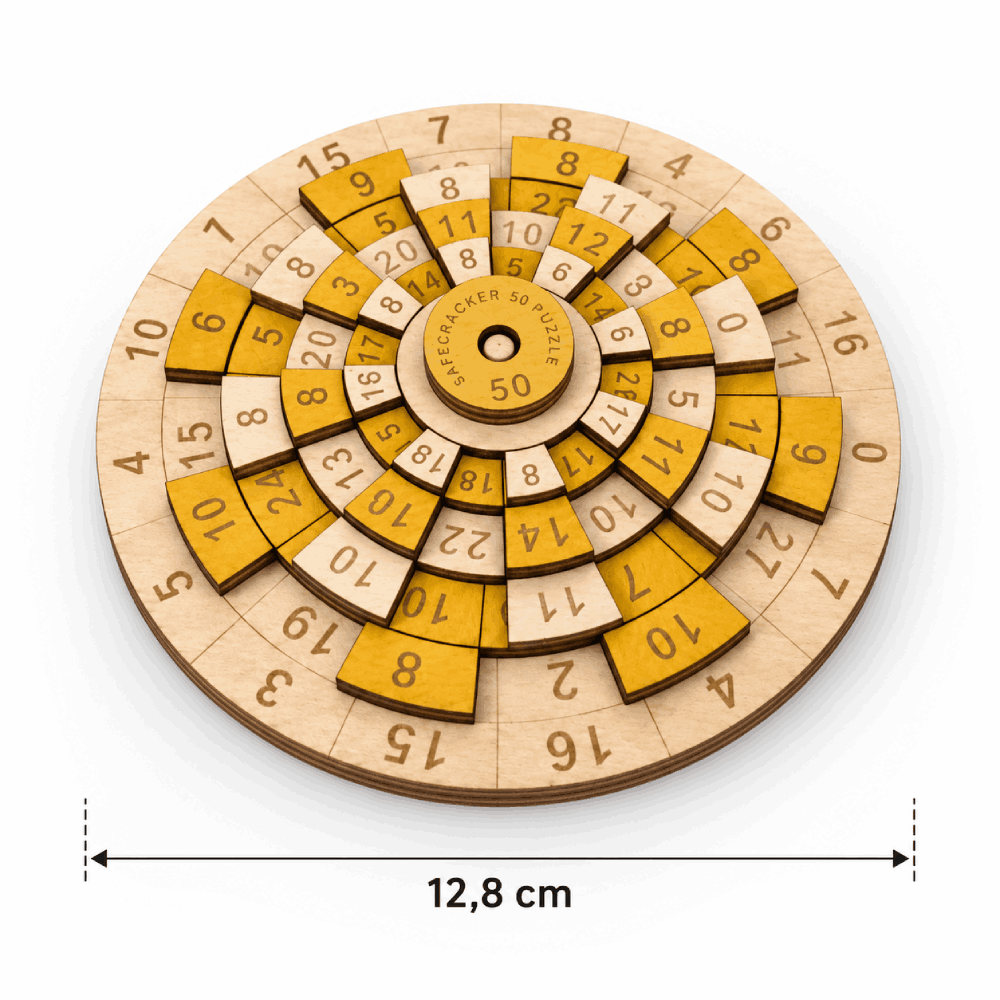 Casse-tête Coffre-fort 50 – Puzzle mathématique en bois