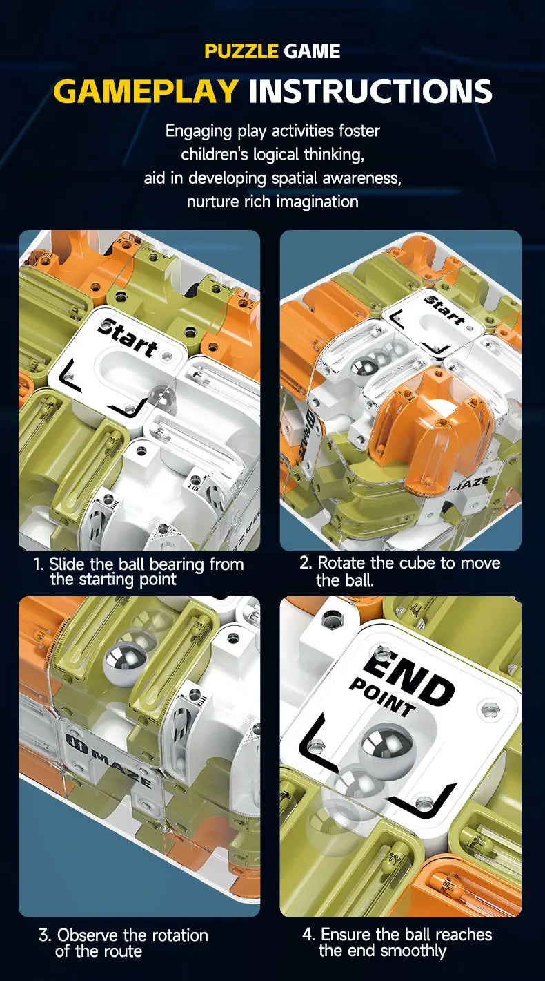 Cube labyrinthe à bille - Le casse tête cube