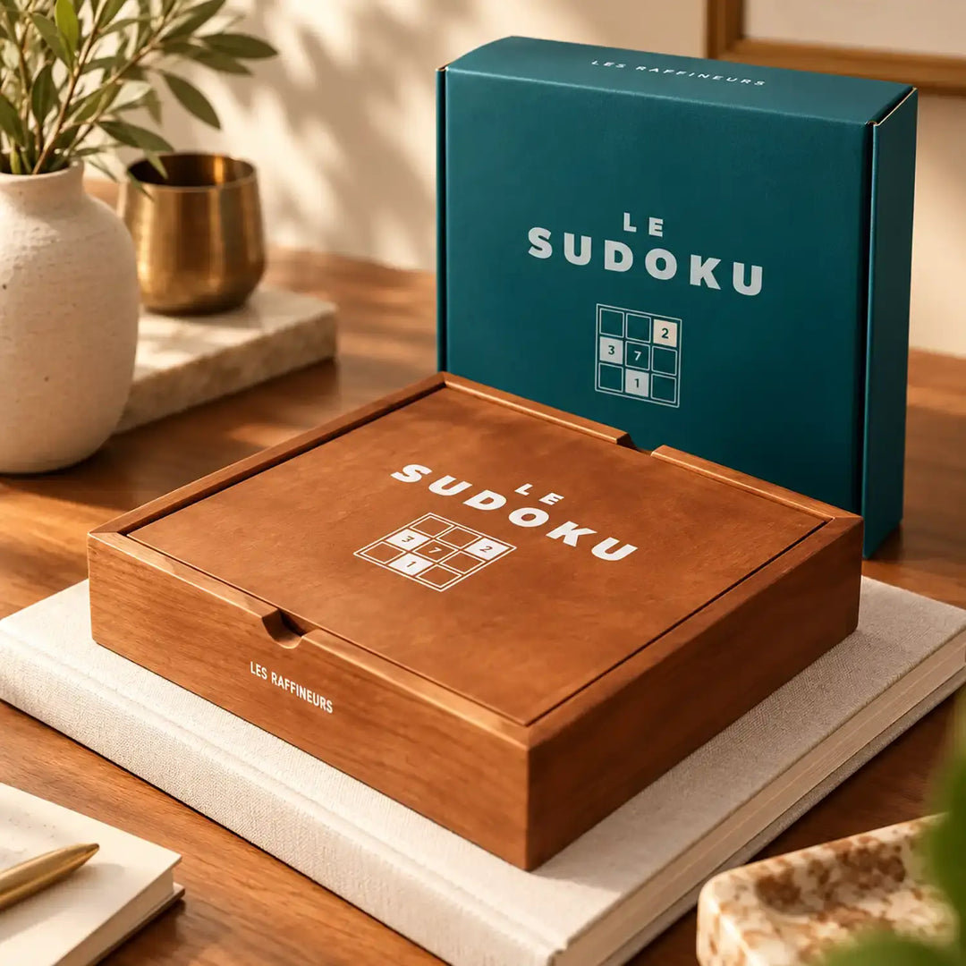 Sudoku de madera premium - estuche de diseño