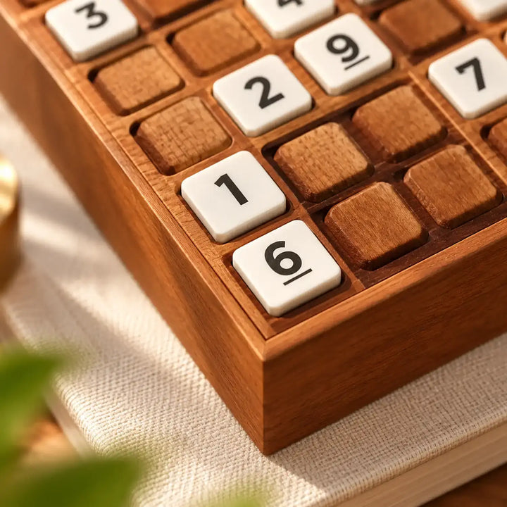 Sudoku de madera premium - estuche de diseño