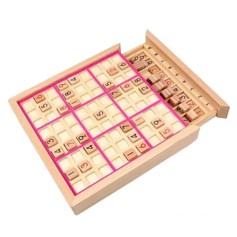 Sudoku en bois rouge