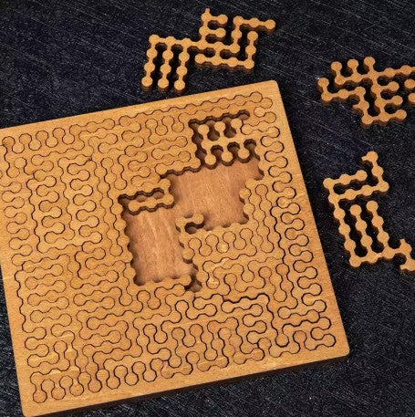 Tangram bois Labyrinthe – casse-tête motif parcours