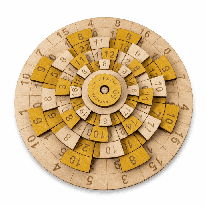 Casse-tête Coffre-fort 50 – Puzzle mathématique en bois