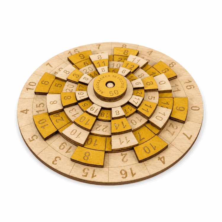 Casse-tête Coffre-fort 50 – Puzzle mathématique en bois