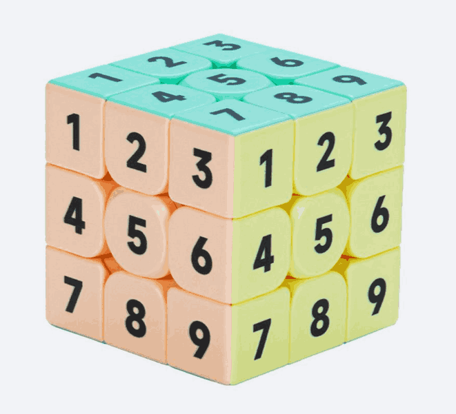 Cube 3x3 Sudoku - couleur pastel