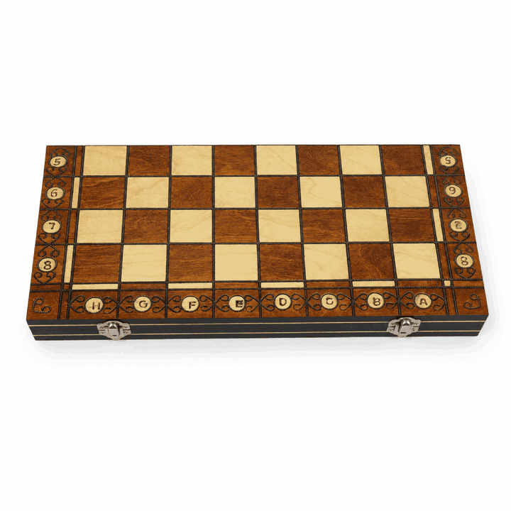 Juego de ajedrez de madera magnético 3 en 1 – Ajedrez, Damas y Backgammon