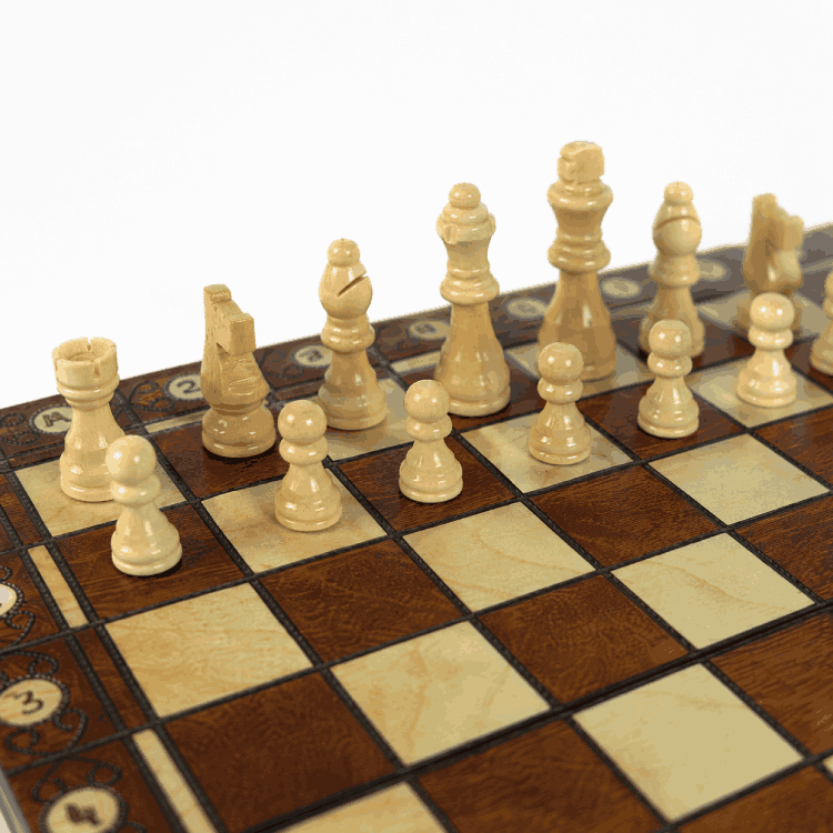 Juego de ajedrez de madera magnético 3 en 1 – Ajedrez, Damas y Backgammon