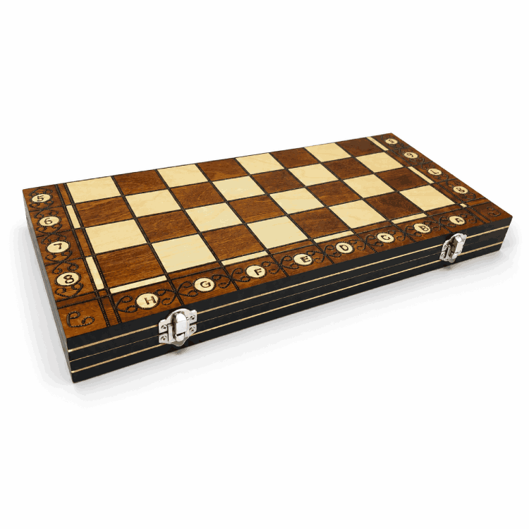 Juego de ajedrez de madera magnético 3 en 1 – Ajedrez, Damas y Backgammon