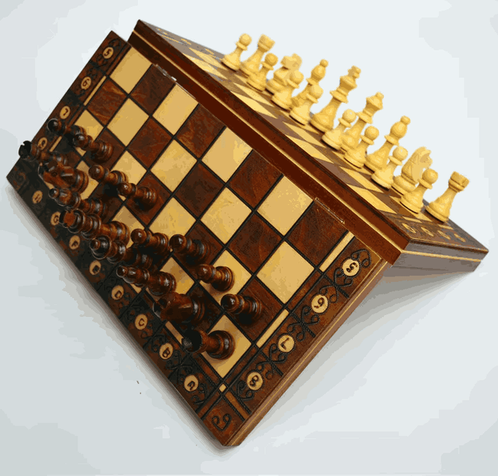 Coffret 3 en 1 : jeu d'échecs, dames et backgammon