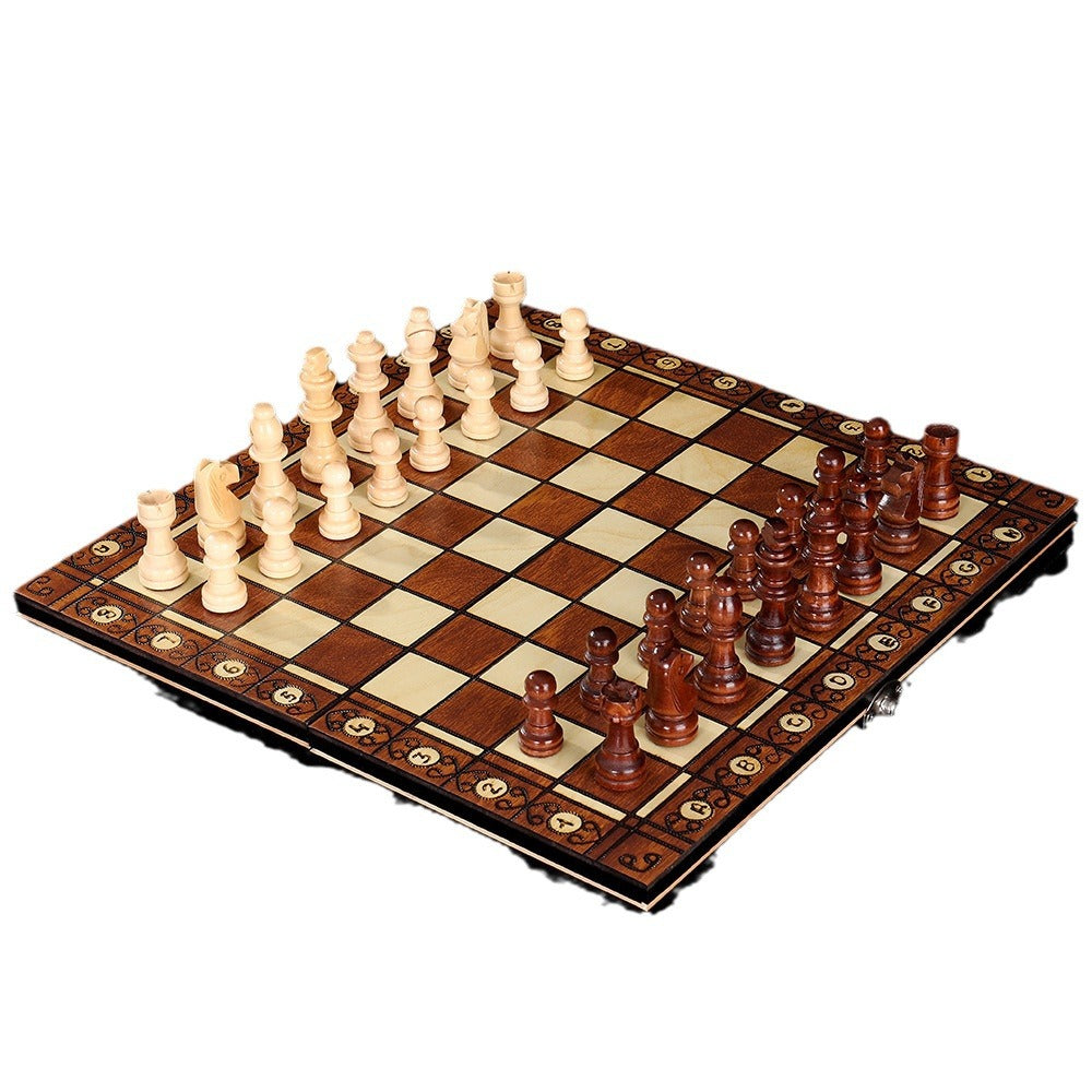 Coffret 3 en 1 : jeu d'échecs, dames et backgammon