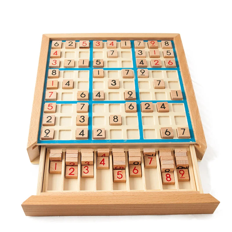 Sudoku en bois bleu