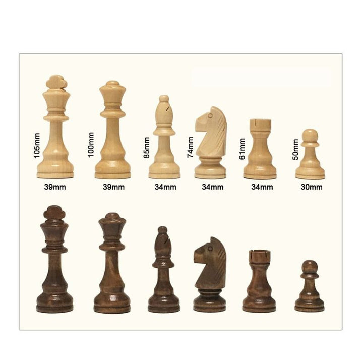 Pieces d'échecs en Bois Taille 8